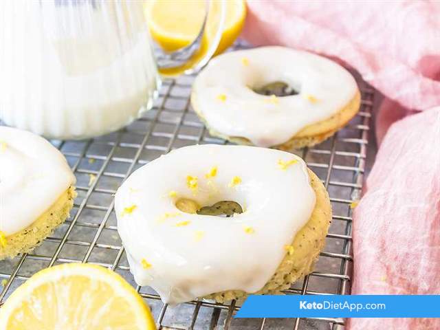 Glazed lemon poppyseed donuts