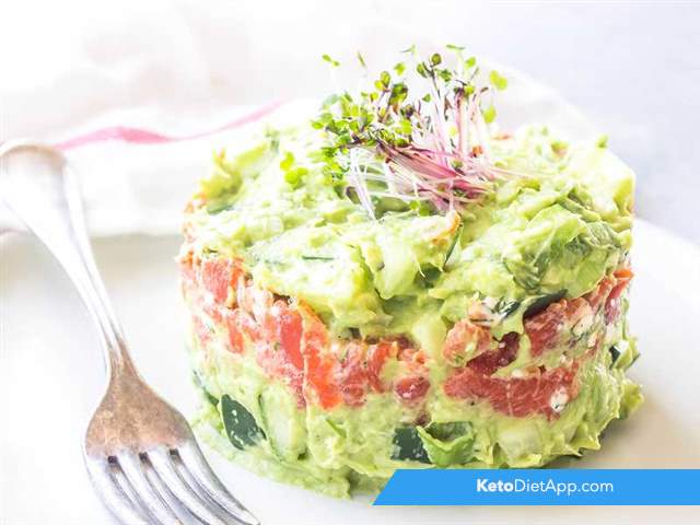 Avocado & salmon stacks