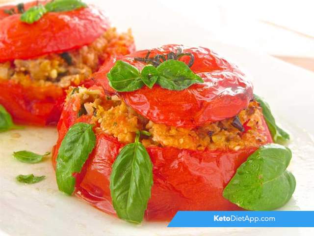 Saffron rice stuffed tomatoes