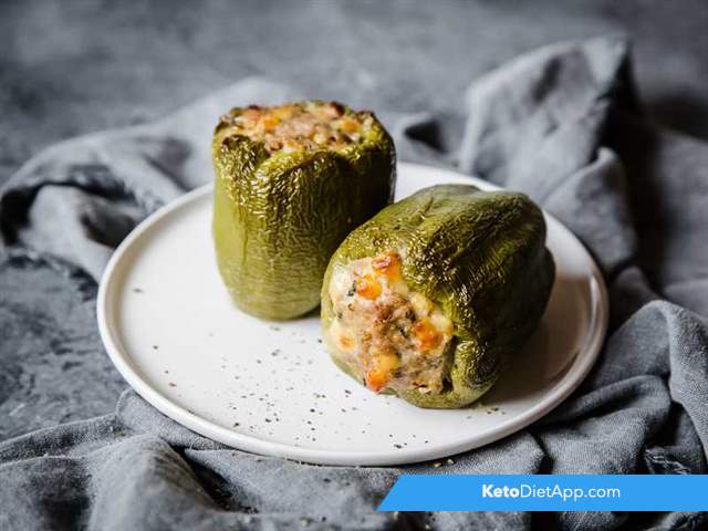 Meat stuffed green peppers