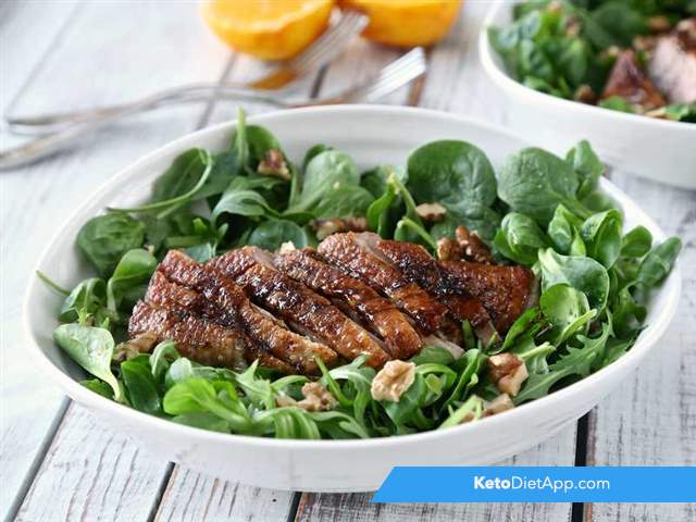 Duck salad with orange glaze