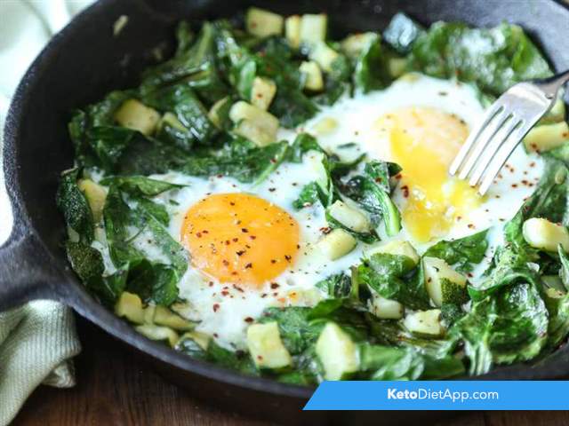 Green skillet eggs