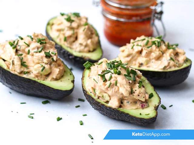 Buffalo chicken stuffed avocado