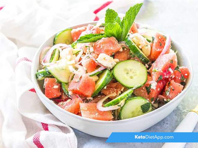 Watermelon, cucumber & feta salad