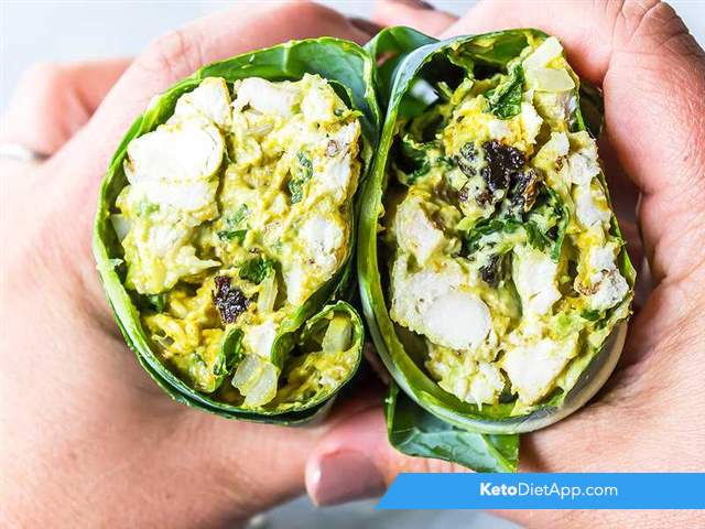 Curried chicken collard wraps