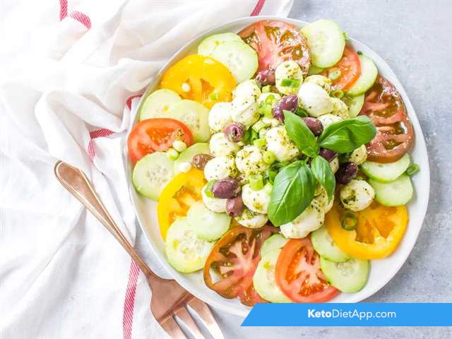 Tomato, mozzarella & cucumber salad