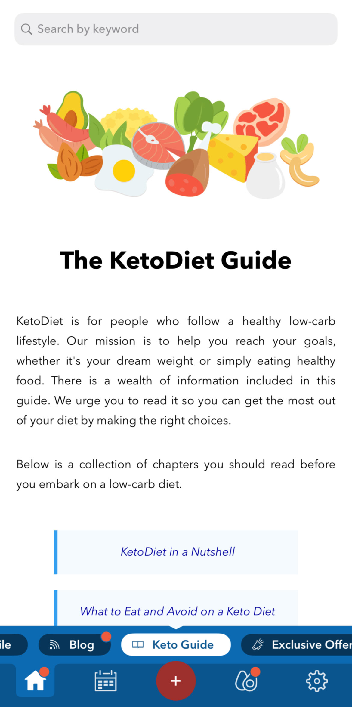 KetoDiet App Feature: Guide